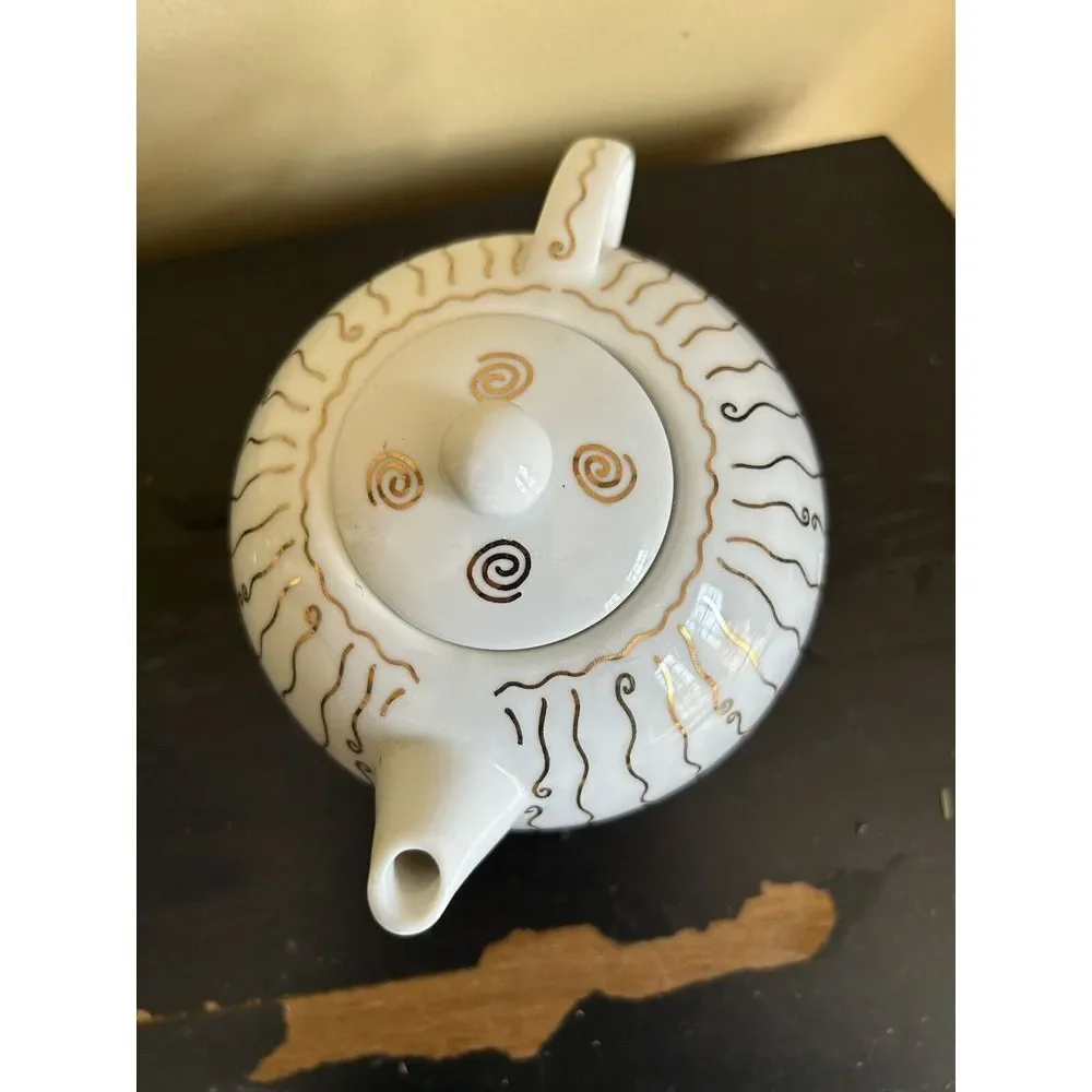 Pottery Barn NILE‎ Individual Teapot with Nesting Cup Japan